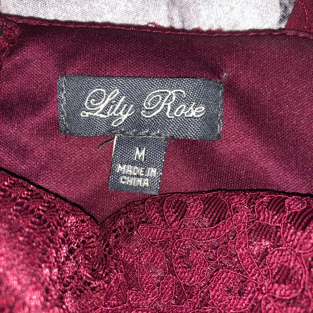 Red/Burgundy dress with lace top